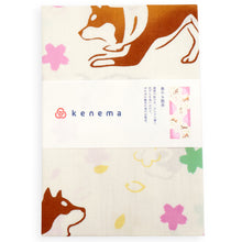 画像をギャラリービューアに読み込む, 注染 手ぬぐい 【kenema】さくら「春のお散歩 50204」《kenema けねま》生成り/ベージュ/柴犬/いぬ/茶柴/桜/お花見/手拭い/てぬぐい