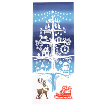 画像をギャラリービューアに読み込む, 注染 手ぬぐい 【kenema】クリスマス「Holy night 50229」《kenema けねま》青紺グラデーション/トナカイ/クリスマスツリー/プレゼント/イルミネーション/手拭い/てぬぐい