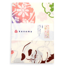 画像をギャラリービューアに読み込む, 注染 手ぬぐい 【kenema】さくら「手鞠猫 50234」《kenema けねま》生成り/ベージュ/ネコ/ねこ/手毬/桜/てまり/手拭い/てぬぐい