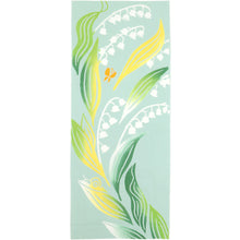 画像をギャラリービューアに読み込む, 注染 手ぬぐい 【kenema】春の花圃 「 幸せの鈴蘭 50277 」《 kenema けねま 》 水色 / ミントグリーン / スズラン / 花 / 蝶 / 手拭い / てぬぐい