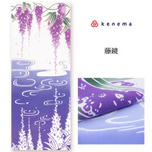 画像をギャラリービューアに読み込む, 手ぬぐい 春の花圃「藤鏡 800131」《kenema けねま》白地/藤の花/紫/花鏡/手拭い/てぬぐい
