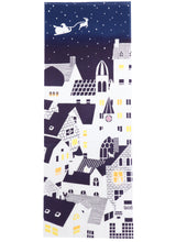 画像をギャラリービューアに読み込む, 手ぬぐい 梨園染め「クリスマスイブ 1045」《戸田屋商店》約37×98cm 白地/ホワイト/サンタクロース/Xmas/プレゼント/風景/冬/てぬぐい
