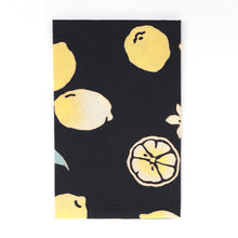 画像をギャラリービューアに読み込む, 手ぬぐい 梨園染め「レモン 1509」《戸田屋商店》レモンの花/黒地/ブラック/手拭い/てぬぐい