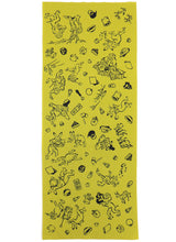 画像をギャラリービューアに読み込む, 手ぬぐい 梨園染め「鳥獣戯画茶の湯図 378」《戸田屋商店》約37×98cm 萌黄地/カーキ/高山寺/うさぎ/カエル/猿/てぬぐい