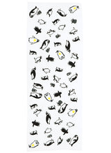 画像をギャラリービューアに読み込む, 手ぬぐい 梨園染め「ペンギン 811」《戸田屋商店》ペンギン/親子/白地/手拭い/てぬぐい