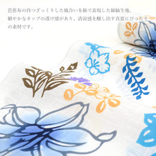 画像をギャラリービューアに読み込む, 浴衣 反物 《 竺仙 》日本製 綿紬 注染 白地 玉むし 百合と秋の花づくし 萩 撫子 桔梗 ホワイト