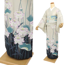画像をギャラリービューアに読み込む, 浴衣 《 撫松庵 》 お仕立て上がり 単品 東レセオアルファ 着てみてわかる 蓮 ベージュ