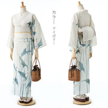 画像をギャラリービューアに読み込む, 《撫松庵》お仕立て上がり 東レセオアルファ浴衣 レディースゆかた 絵羽 着てみてわかる カラー(アイボリー)