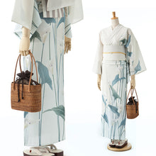 画像をギャラリービューアに読み込む, 《撫松庵》お仕立て上がり 東レセオアルファ浴衣 レディースゆかた 絵羽 着てみてわかる カラー(アイボリー)