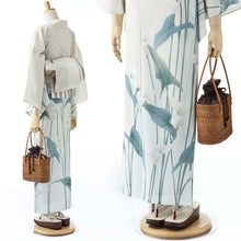 画像をギャラリービューアに読み込む, 《撫松庵》お仕立て上がり 東レセオアルファ浴衣 レディースゆかた 絵羽 着てみてわかる カラー(アイボリー)