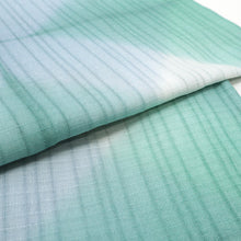 画像をギャラリービューアに読み込む, 【訳あり】浴衣 単品 グリーン お仕立て上がり浴衣 レディース浴衣 知多木綿 綿100% 有松鳴海絞 板締め絞り 斜め格子 セージ ブルーグリーン