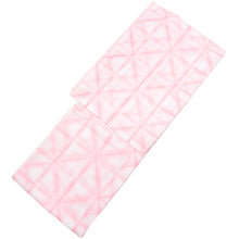 画像をギャラリービューアに読み込む, 【訳あり】浴衣 単品 ピンク お仕立て上がり浴衣 レディース浴衣 知多木綿 綿100% 有松鳴海絞 板締め絞り 斜め格子 折り紙格子 雪花 桃色 薄ピンク