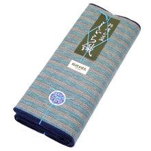 画像をギャラリービューアに読み込む, 阿波しじら織 着物 薄茶と抹茶緑ストライプ No.102 - ふだんきものハイムラヤ オーダー専門店