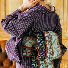 画像をギャラリービューアに読み込む, 阿波コットンウール しじら織 着物 エンジに絣縦縞 No.w20