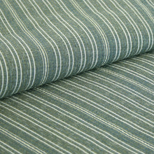 画像をギャラリービューアに読み込む, 阿波コットンウール しじら織 着物 グリーンカーキに絣縦縞 No.w24