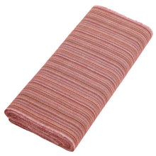 画像をギャラリービューアに読み込む, 阿波コットンウール しじら織 着物 紅花地に多色縞 No.w8