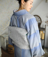 画像をギャラリービューアに読み込む, 阿波しじら織 着物 藤鼠グレーのグラデーション 新グレー No.H40 - ふだんきものハイムラヤ オーダー専門店