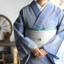 画像をギャラリービューアに読み込む, 阿波しじら織 着物 藤鼠グレーのグラデーション 新グレー No.H40 - ふだんきものハイムラヤ オーダー専門店