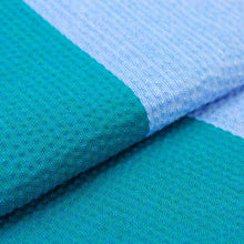 画像をギャラリービューアに読み込む, 阿波しじら織 着物 エメラルド地に空色大縞 No.H32 - ふだんきものハイムラヤ