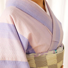 画像をギャラリービューアに読み込む, 阿波しじら織 着物 淡藤紅薄ピンクのグラデーション サクラ No.H39 - ふだんきものハイムラヤ