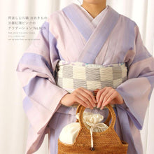 画像をギャラリービューアに読み込む, 阿波しじら織 着物 淡藤紅薄ピンクのグラデーション サクラ No.H39 - ふだんきものハイムラヤ