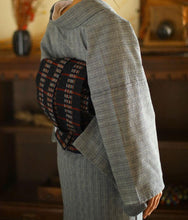 画像をギャラリービューアに読み込む, 阿波しじら織 着物 黄紺の網代組格子 グレー No.H44 - ふだんきものハイムラヤ オーダー専門店