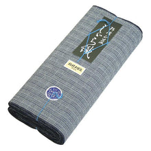 画像をギャラリービューアに読み込む, 阿波しじら織 着物 黄紺の網代組格子 グレー No.H44 - ふだんきものハイムラヤ オーダー専門店