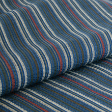 画像をギャラリービューアに読み込む, 阿波しじら織 着物 青藍に赤焦茶双子縞 No.H46