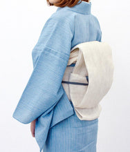 画像をギャラリービューアに読み込む, 阿波しじら織 着物 瓶覗色に白藍細縞 No.H6 - ふだんきものハイムラヤ