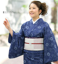 画像をギャラリービューアに読み込む, 阿波しじら織 着物 抜染 菊唐草づくし No.501 - ふだんきものハイムラヤ