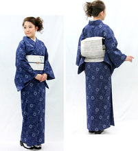 画像をギャラリービューアに読み込む, 阿波しじら織 着物 抜染 菊唐草づくし No.501 - ふだんきものハイムラヤ