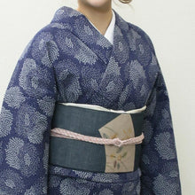 画像をギャラリービューアに読み込む, 阿波しじら織 着物 抜染 霰にむじな菊づくし No.504 - ふだんきものハイムラヤ