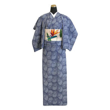画像をギャラリービューアに読み込む, 阿波しじら織 着物 抜染 霰にむじな菊づくし No.504 - ふだんきものハイムラヤ