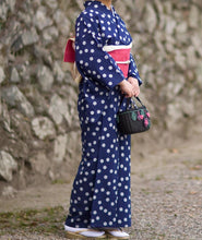 画像をギャラリービューアに読み込む, 阿波しじら織 着物 抜染 水玉モダン No.573 - ふだんきものハイムラヤ