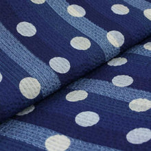 画像をギャラリービューアに読み込む, 阿波しじら織 着物 抜染 縞に水玉モダン No.573-S - ふだんきものハイムラヤ