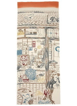 画像をギャラリービューアに読み込む, 手ぬぐい 梨園染め「骨董屋 397」《戸田屋商店》ベージュ/レトロモダン/額縁/招き猫/猫/手拭い/てぬぐい - ふだんきものハイムラヤ