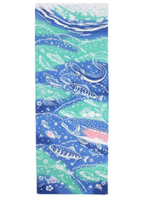 画像をギャラリービューアに読み込む, 手ぬぐい 梨園染め「川魚(かわうお) 788」《戸田屋商店》夏の川/釣り/サカナ/青地/手拭い/てぬぐい - ふだんきものハイムラヤ