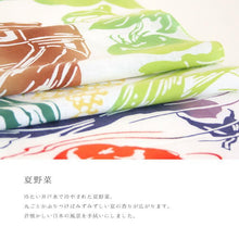 画像をギャラリービューアに読み込む, 手ぬぐい 梨園染め「夏野菜(なつやさい) 288」《戸田屋商店》風景/トマト/スイカ/手拭い/てぬぐい - ふだんきものハイムラヤ