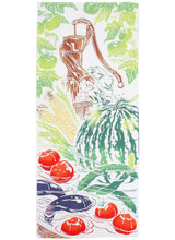 画像をギャラリービューアに読み込む, 手ぬぐい 梨園染め「夏野菜(なつやさい) 288」《戸田屋商店》風景/トマト/スイカ/手拭い/てぬぐい - ふだんきものハイムラヤ