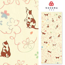 画像をギャラリービューアに読み込む, 手ぬぐい さくら「さくら猫 120211」《kenema けねま》桜/春/ネコ/手拭い/てぬぐい - ふだんきものハイムラヤ