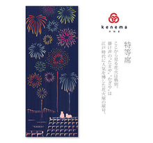 画像をギャラリービューアに読み込む, 手ぬぐい 夏の風物詩「特等席 800151」《kenema けねま》花火/屋根の上/猫/手拭い/てぬぐい - ふだんきものハイムラヤ