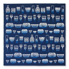 画像をギャラリービューアに読み込む, 風呂敷 大判 90cm 文鳥《kenema けねま》手捺染 綿シャンタン 大判サイズ 二四巾「切子硝子(きりこがらす) 66324」青/ガラス細工/ブルー/ふろしき(90cm)【MY】