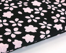 画像をギャラリービューアに読み込む, 風呂敷 大判 90cm 文鳥《kenema けねま》手捺染 綿シャンタン 大判サイズ 二四巾「花嵐(はなあらし) 87428」黒地/ピンク/桜/春/お花見/ふろしき(90cm)【MY】