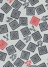 画像をギャラリービューアに読み込む, 手ぬぐい 梨園染め「三升に隈取(みますにくまどり) 653」《戸田屋商店》歌舞伎/古典柄/グレー/手拭い/てぬぐい - ふだんきものハイムラヤ