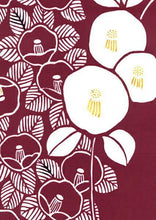 画像をギャラリービューアに読み込む, 手ぬぐい 梨園染め「椿(ツバキ) 691R」《戸田屋商店》赤地/花/手拭い/てぬぐい - ふだんきものハイムラヤ