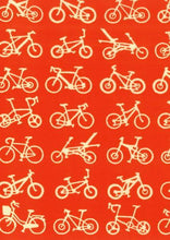 画像をギャラリービューアに読み込む, 手ぬぐい 梨園染め「自転車(赤) 718」《戸田屋商店》レッド/乗り物/手拭い/てぬぐい - ふだんきものハイムラヤ