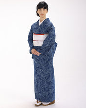 画像をギャラリービューアに読み込む, 阿波しじら織 着物 抜染 季節の花ごのみ No.532