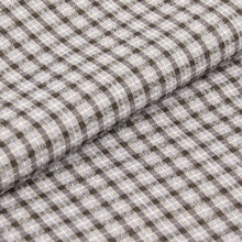 画像をギャラリービューアに読み込む, 阿波しじら織 着物 濃淡茶と白の小格子 No.H53