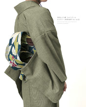 画像をギャラリービューアに読み込む, 阿波コットンウール しじら織 着物 モスグリーン無地感柄 No.w28