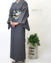 画像をギャラリービューアに読み込む, 阿波コットンウール しじら織 着物 濃紺無地感柄 No.w29